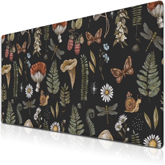 Office Desk Mat Desktop Pad Extra Large Mouse Pad Gaming Mousepad Mousepads XXL Non-Slip Rubber Base Waterproof with Stitched Edges 35.4" X 15.7" for Game Office, Vintage Woodland