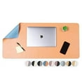 thumbnail image 1 of Office Desk Mat, Double Sided Dark Blue & Tan - 36 x 17 Inch Leather Style Computer Pad for Desk, 1 of 7