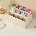 thumbnail image 1 of Office Desk Organizer - Pen Holder Storage Box, Desktop Stationery Organizer with Multifunctional Desk Compartments, Latticework Design for Office/Home (8x4x3in), 1 of 7