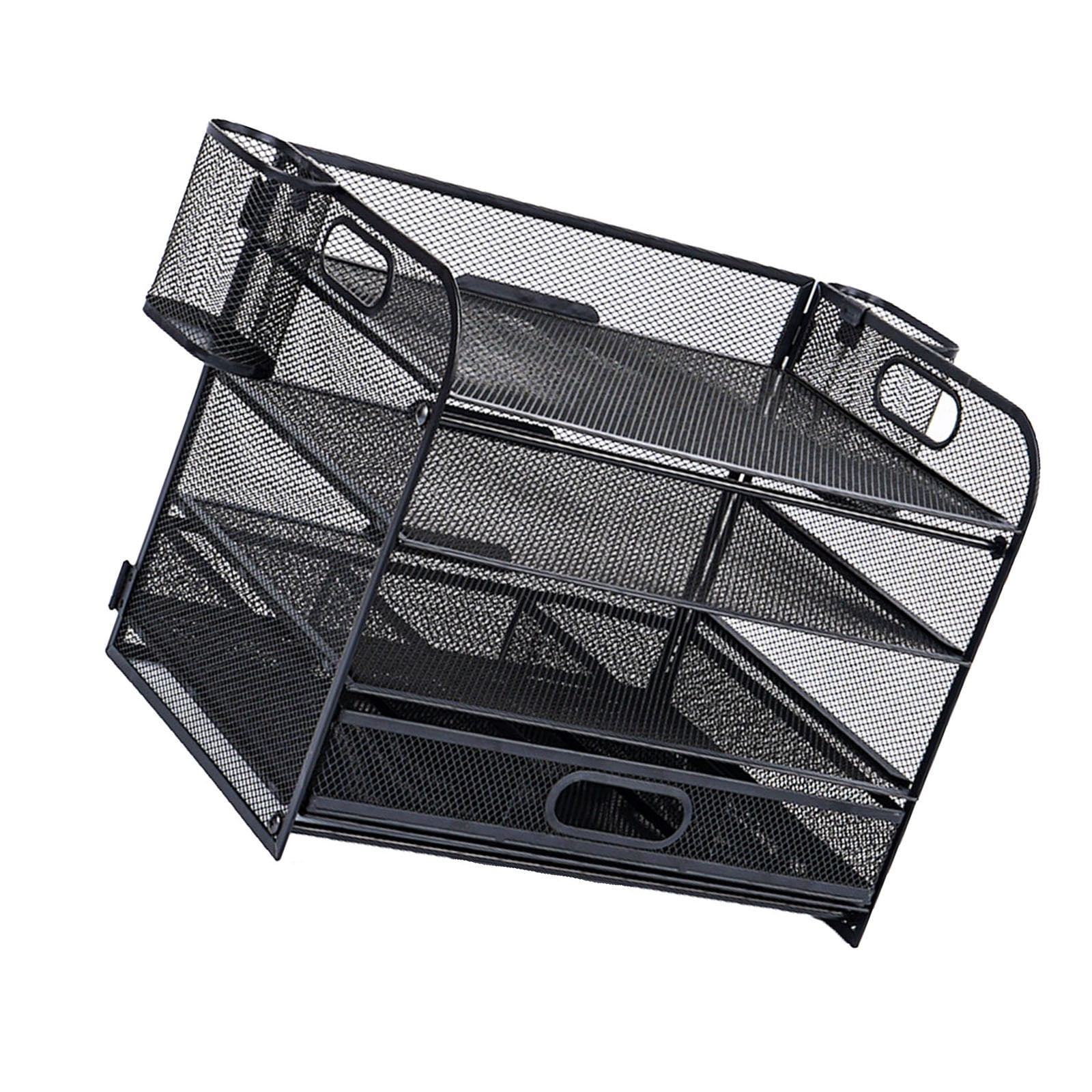 Office Desk Organizers and Accessories, 4-Tiered Paper Letter Tray Organizers with Sliding Drawer and 2 Pen Holder
