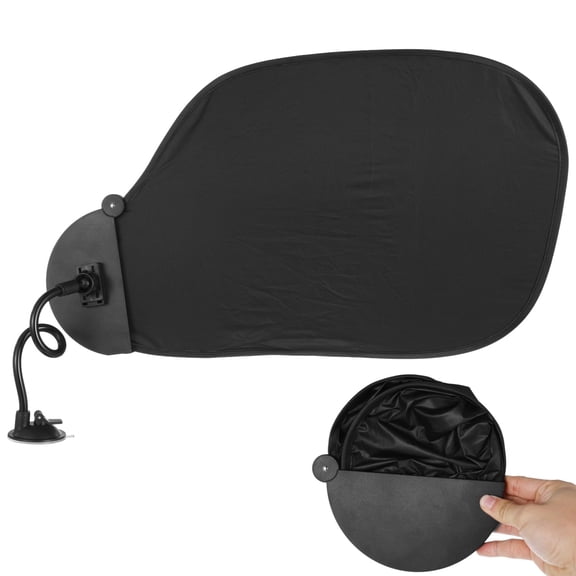 Adjustable Cubicle Privacy Shade - 22.8 x 14.2 Desk Light Blocker with Flexible Arm & Suction Base, Black Matte Office Partition for Workspace Focus