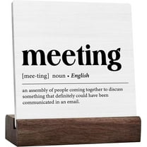 Office Desk Signs, Funny Office Signs Rustic Meeting Definition Ceramic Desk Sign Office Decorations For Desk Shelf Table Desktop