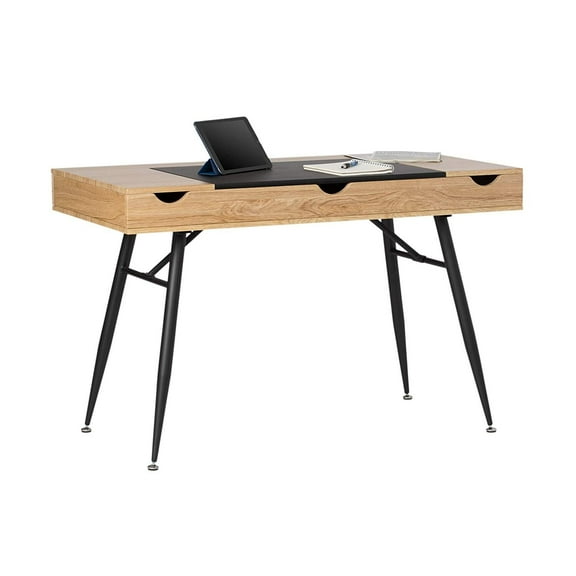 Calico Designs Nook Wood Writing Desk with Multi Soft-Close Storage in Ashwood