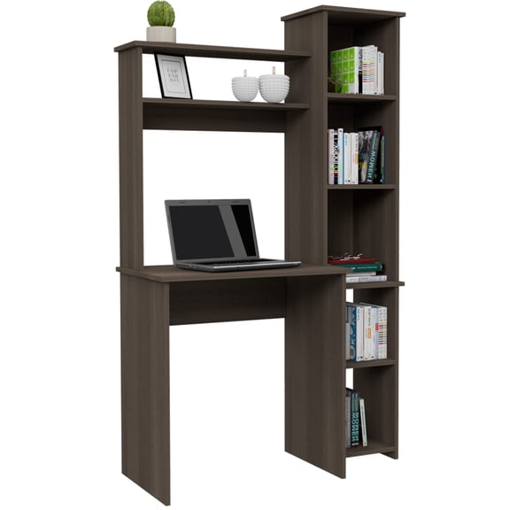 Office Desks Aramis Desk, Five Shelves, Two Superior Shelves, Smokey Oak,Home Office Desks