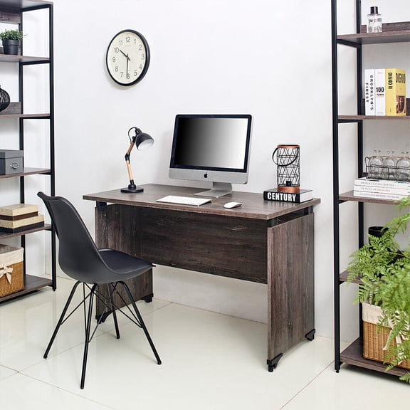 Office Desks Urban Farmhouse Composite Wood Writing Desk in Rustic Gray,Home Office Desks