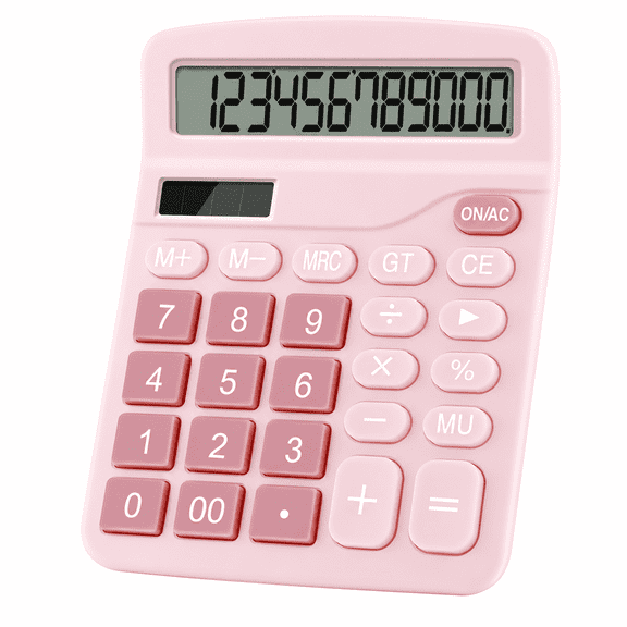 Office Desktop Calculator 12-Digit Basic Standard Calculator with Large LCD Display Dual Power Solar Handheld Desktop Calculator for Office School Home Business