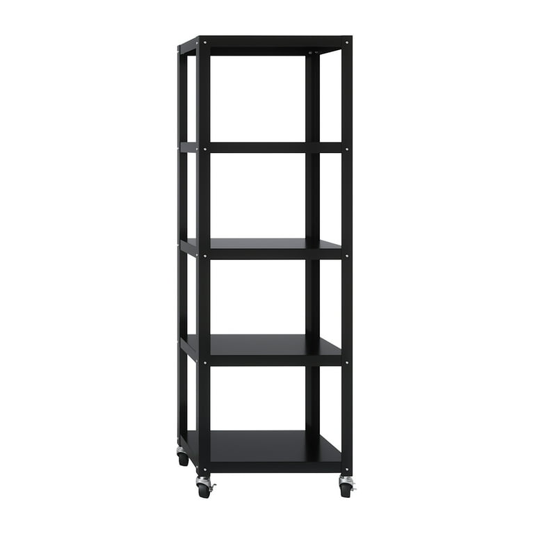 Black industrial shelving unit discount