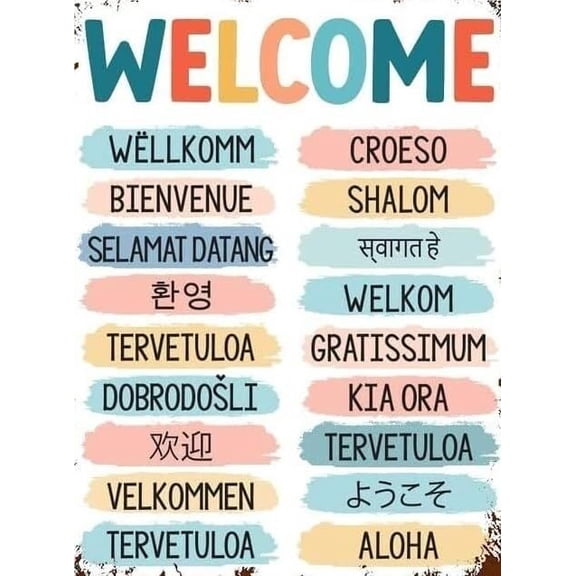 Office Diversity Poster - Multilingual Welcome Sign, Inclusive Printable Wall-Art for Classroom, School & Workplace Decor poster