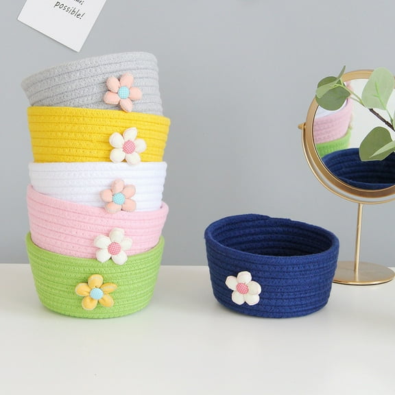 Office Drawer Organizers Storage Box Cotton Rope Storage Bins Inserts Tool Containers Toy Basket Shelf Cubes Foldable Drawer Dividers Desk Organisers for Home, Bedroom, Living Room, Office