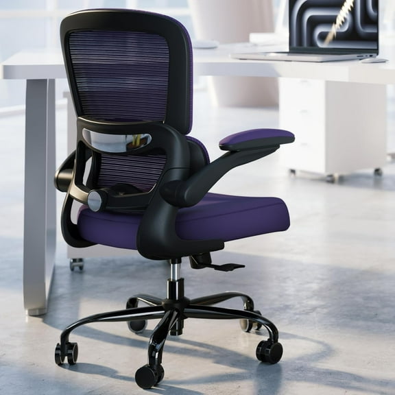 Office - Ergonomic Desk with Adjustable Lumbar Support, Mesh Computer , Executive for Home Office Comfortable Lumbar Support (Violet)