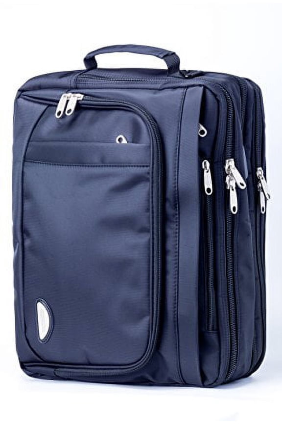 Black Laptop Bag, Multi-functional Briefcase-Lightweight Backpack, Convertible Messenger Bag, Accessory briefcase with Velcro Strap