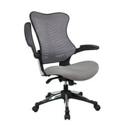 Office Factor Executive Ergonomic Office Chair Gray Mesh Flip up Armrest Molded Seat with a 55kg Foa