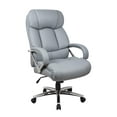 thumbnail image 1 of Office Factor Leather Office Chair, Fully Adjustable Big and Tall Office Chair, Swivel Office Chair with Castor Wheels, 500 Lbs Rated Leather Executive Chair (Gray), 1 of 6