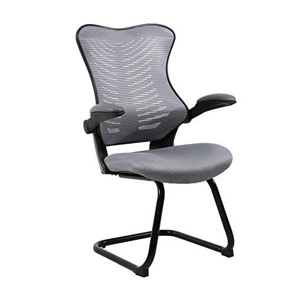 Office Factor Reception Guest Chairs with Flip Up Arms Comfortable Mesh,  Ergonomic Contour, Flippable Armrests Modern Convertible Furniture for  Visitors, Meeting Groups (Gray) - Walmart.com, image size:1000x980