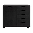 thumbnail image 1 of Naomi Home Wooden Office File Storage Cabinet with Wheels, Distressed Black, 1 Unit, 1 of 7