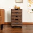 thumbnail image 1 of Naomi Home 5-Drawer Mobile Office File Cabinet, Brown Oak, 1 of 7