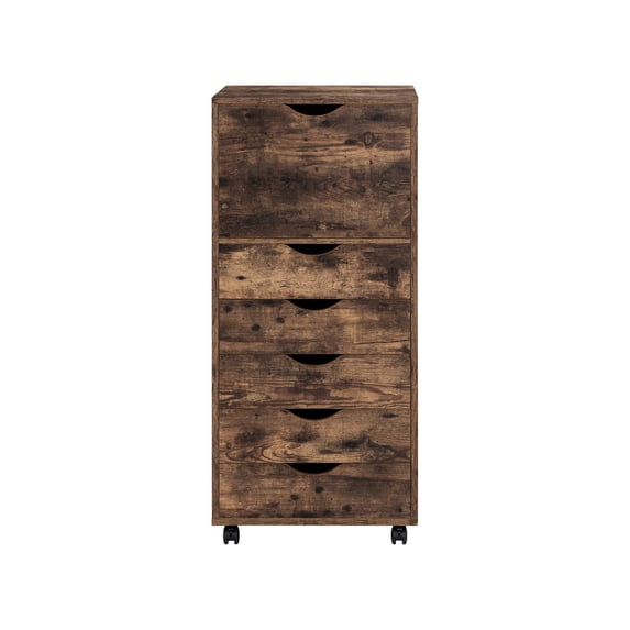 Office File Cabinets Wooden File Cabinets for Home Office Wood File Cabinet Mobile File Cabinet Mobile Storage Cabinet Filing Storage Drawer by Naomi Home-Color:Rustic Brown,Size:6 Drawer