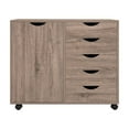 thumbnail image 1 of Office File Cabinets Wooden File Cabinets for Home Office Wood File Cabinet Mobile File Cabinet Mobile Storage Cabinet Filing Storage Drawer by Naomi Home-Color:Vintage Oak,Size:7 Drawer, 1 of 7
