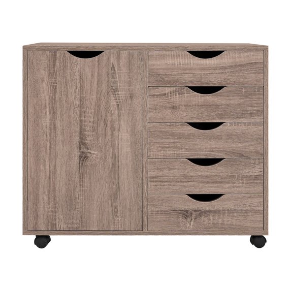 Office File Cabinets Wooden File Cabinets for Home Office Wood File Cabinet Mobile File Cabinet Mobile Storage Cabinet Filing Storage Drawer by Naomi Home-Color:Vintage Oak,Size:7 Drawer