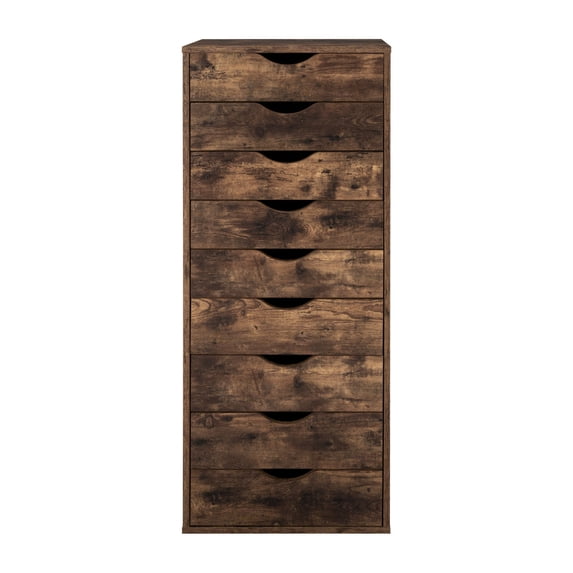 Office File Cabinets Wooden File Cabinets for Home Office Wood File Cabinet Mobile File Cabinet Mobile Storage Cabinet Filing Storage Drawer by Naomi Home-Color:Rustic Brown,Size:9 Drawer