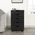 thumbnail image 1 of Naomi Home 5-Drawer Mobile File Storage Cabinet, Distressed Black, 1 of 9