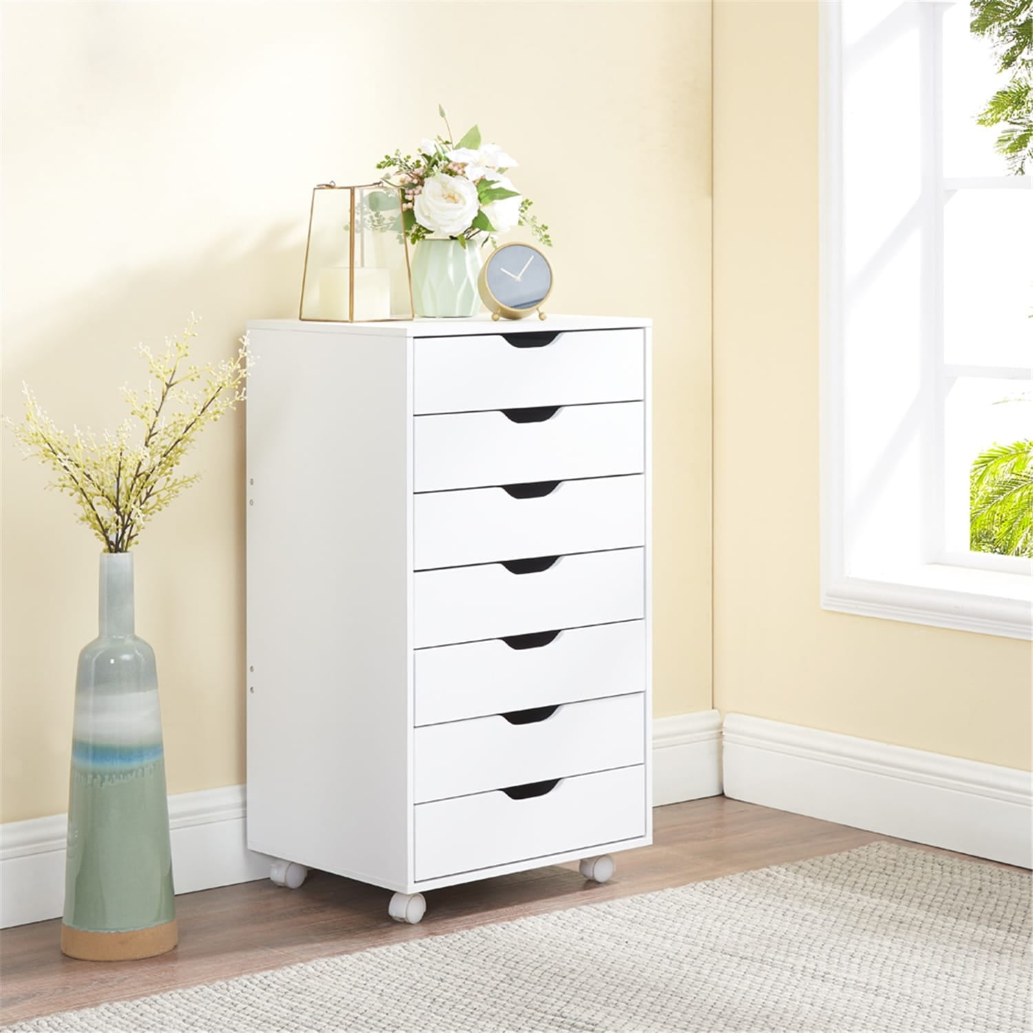 Office File Cabinets Wooden File Cabinets for Home Office Lateral File Cabinet File Cabinet Mobile File Storage Drawer Cabinet White - image 1 of 6
