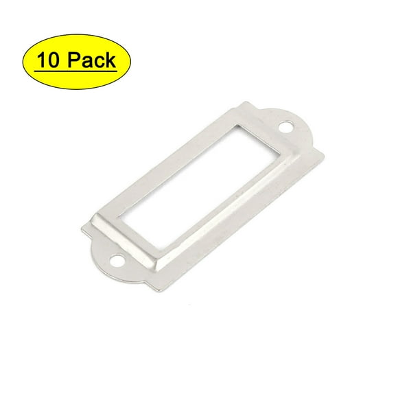 Office File Drawer Label Tag Name Card Holder Silver Tone 10pcs