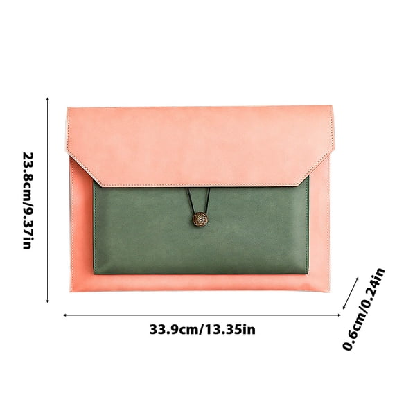 Office File Folder Leather A4 Document Bag with Buckle, Thickened Watertight File Folder Storage for Business Meeting, Office Supplies, Stationery Organizer