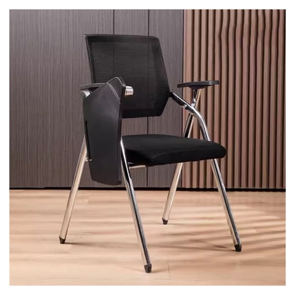 Chairs with Desk Attached,Foldable & Stackable Conference Room Chairs,Folding Office Chair Foldable Reception Chairs with Arms & Tablet for Office