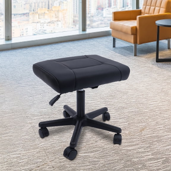 Office Foot Stool with Wheels, Height Adjustable Rolling Leg Rest Adjustable
