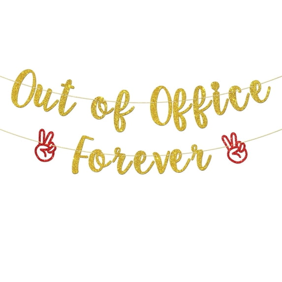Out of Office Forever Banner, Funny Retirement Party Banner, Co-work ...