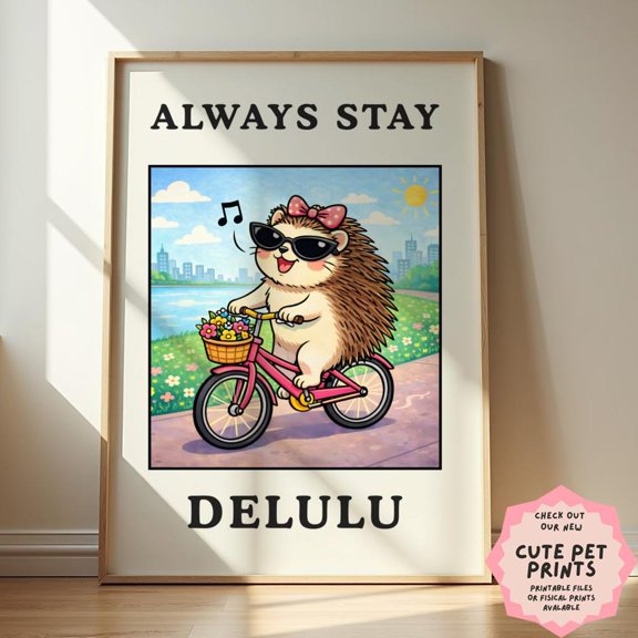Office Hedgehog Work Poster Unframed Paper Print