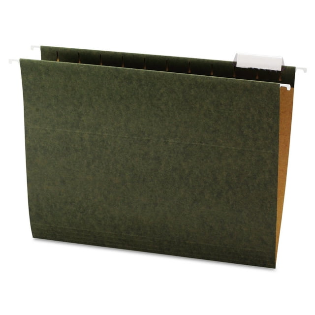 Office Impressions Hanging File Folders, 1/5 Tab, 11 Point Stock, Letter, Standard Green, 25/Box
