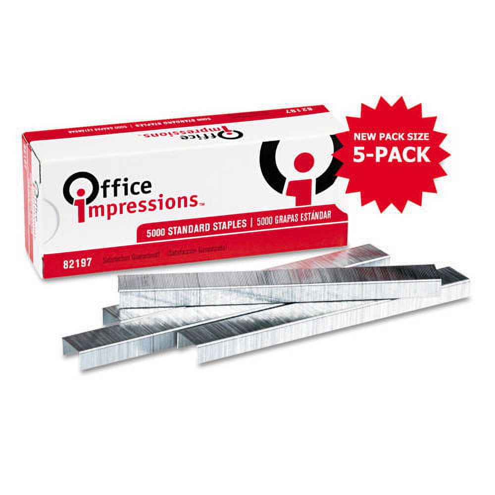 Office Impressions Standard Staples, 5,000/Box, 5 Boxes/Pack -OFF82197PK - image 1 of 3