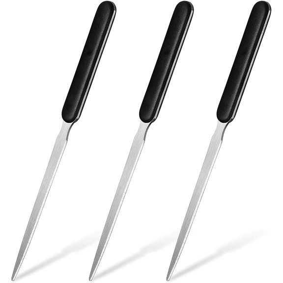 Office Letter Opener 3 Pcs Stainless Steel Knife Edge Blade Envelope Openers Lightweight Hand Letter Knives Mail Slitter Humanized Grip Handle Staple Removal Tool for Office