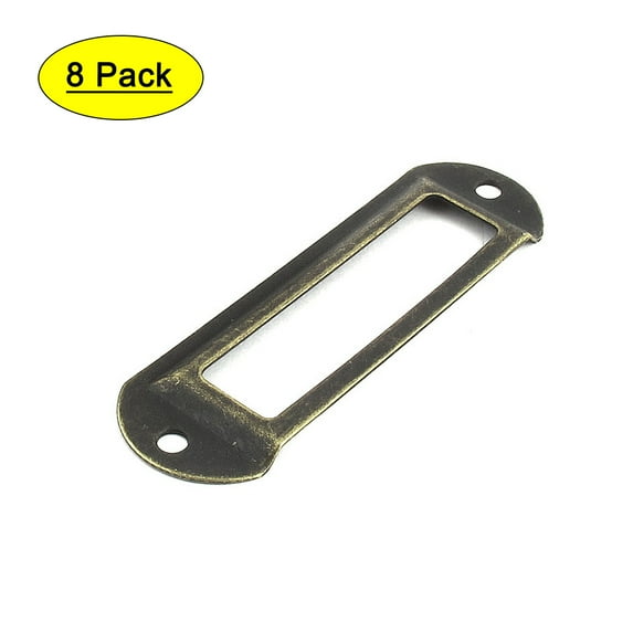 Office Library 70 x 21mm File Drawer Tag Label Holder Bronze Tone 8Pcs