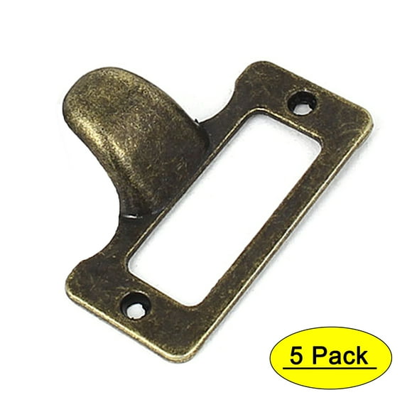 Office Library File Drawer Tag Frame Label Holder Pull Handle 48mm x 35mm 5Pcs