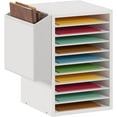 thumbnail image 1 of Office Mail Sorter, Wooden Paper Organizer with Storage Bag, 10 Tier Adjustable Classroom Mailbox, Removable Classroom Organization, Teacher Desk Organization for Office, Study, White, 1 of 16