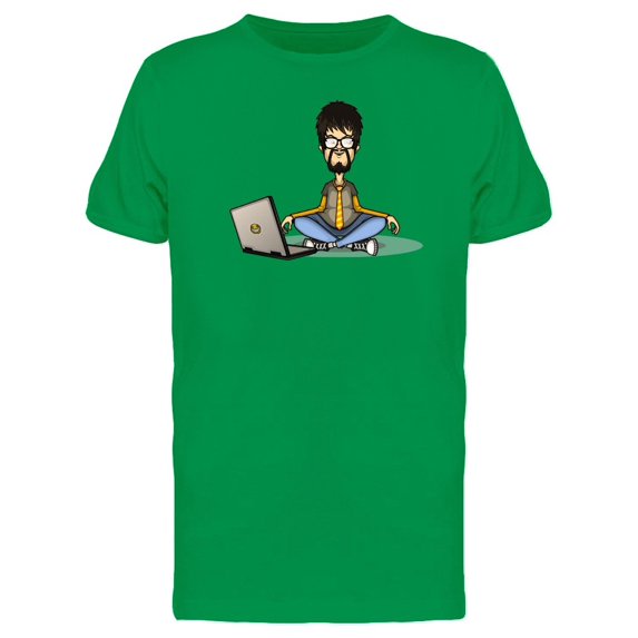 Office Man Meditation Cartoon Tee Men's -Image by Shutterstock