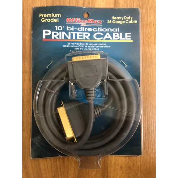 Office Max 10' Bi-Directional Printer Cable