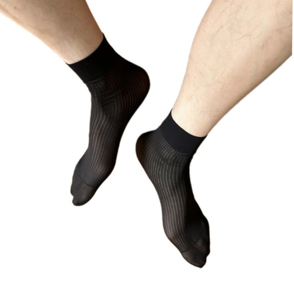 Office Mens Silk Dress Socks Solid Color Breathable Comfortable Short Ankle Socks for Business Professional Formal Use