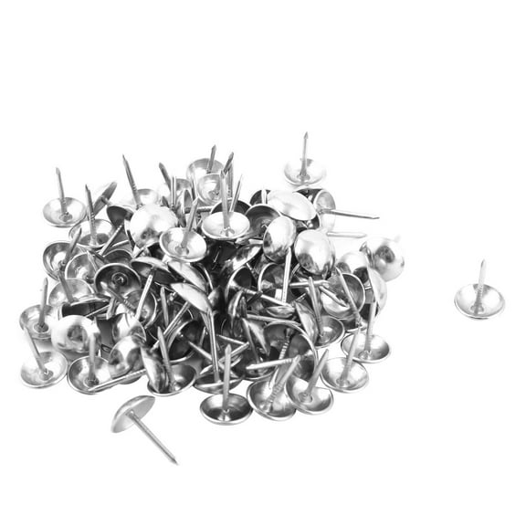 Office Metal Upholstery Tack Nail Wall Pushpin Silver Tone 10 x 15mm 100pcs