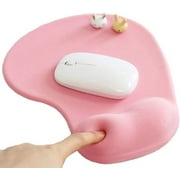 Office Mousepad with Gel Wrist Support - Ergonomic Gaming Desktop Mouse Pad Wrist Rest - Design Gamepad Mat Rubber Base for Laptop Computer (01Pink) B