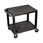 Office Multipurpose 26H Av Utility Cart With Two Shelves - Black