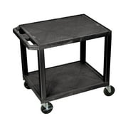 Office Multipurpose 26"H Av Utility Cart With Two Shelves - Black