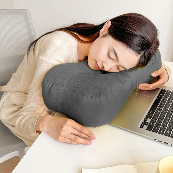 Office Nap Pillow with Memory Foam, Ergonomic Lumbar Cushion for Back Pain Relief, Washable Desk Chair Pad for Stomach Sleepers, Comfortable Cushion for Office Workers