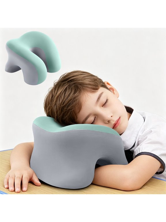 Office Nap Pillow, Side Sleep Pillow for Comfort and Support, 20 Inch Memory Foam Travel Pillow for Midday Rest