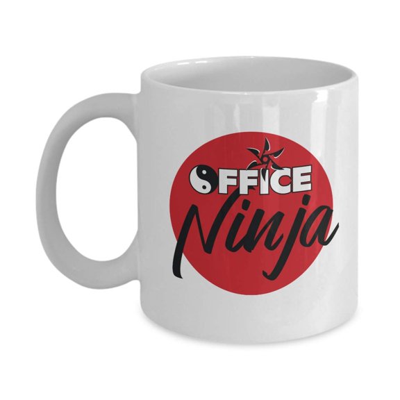 Office Ninja With Shuriken Funny Coffee & Tea Gift Mug Cup, Desk Ornament & Appreciation Gifts For The Best Office Manager, Coworker, Secretary, Executive Administrative Assistant & Admin Assistants