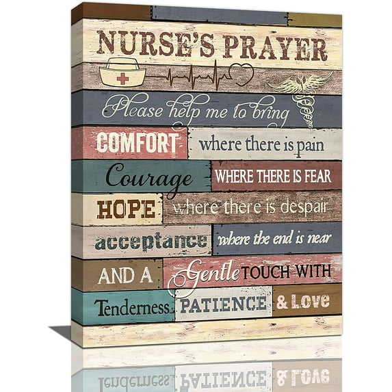In This Office Nurse Office Wall Art Nurse''s Prayer Pictures Wall Decor Medical Staff Inspirational Quotes Nurse Gifts Canvas Prints Painting Modern Home Framed Artwork For Office Hospital 12"x16"