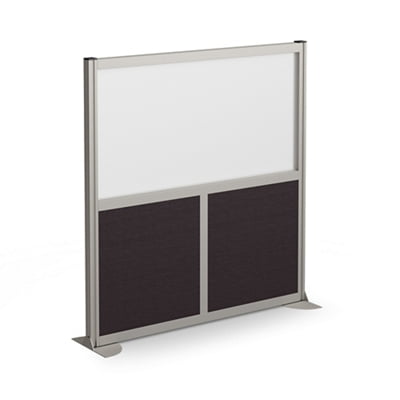 Office Partition, Cubicle Wall Divider, Modern Room Separator, Free Standing Privacy Panel, 52"H x 49"W, Indoor, Espresso